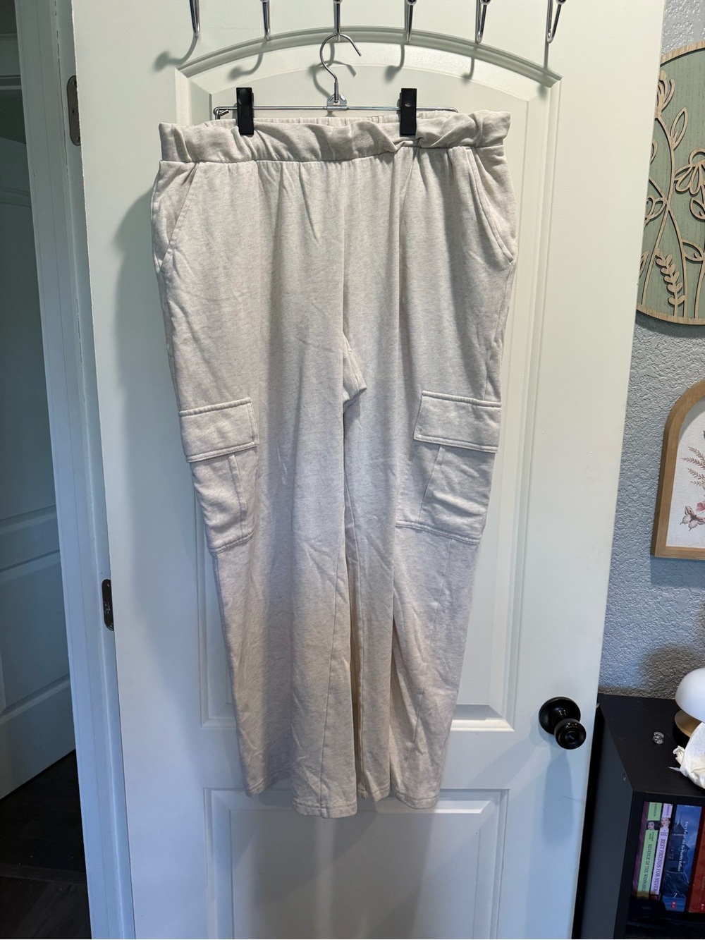 Maurices Cream Straight Leg Cargo Jogger Pants